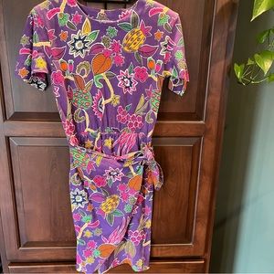 Vintage 90s Floral Faux Wrap Dress!